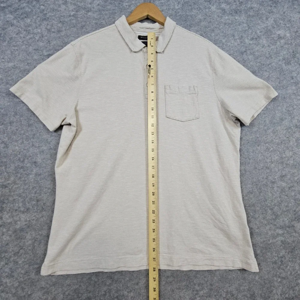 Banana Republic Men's Beige Striped Luxury Touch Polo‎ Shirt Size XL Cotton SPOT